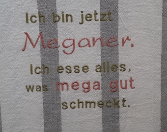 Embroidered tea towel