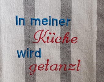 Embroidered tea towel