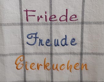 Embroidered tea towel