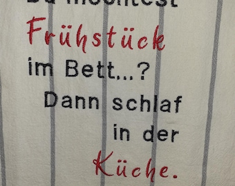 Embroidered tea towel