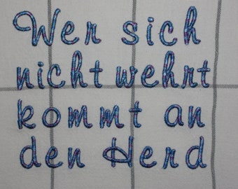 Embroidered tea towel