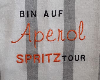 Embroidered tea towel