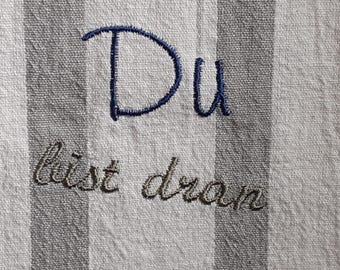 Embroidered tea towel