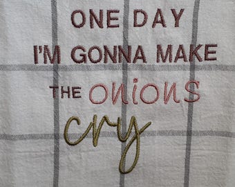 Embroidered tea towel