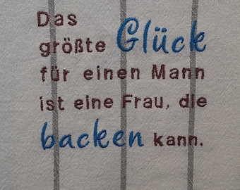 Embroidered tea towel