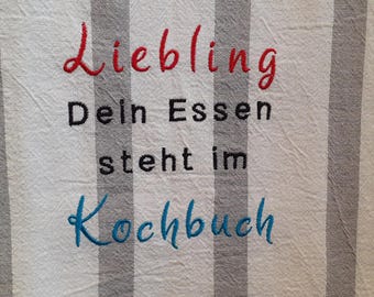 Embroidered tea towel