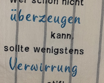 Embroidered tea towel