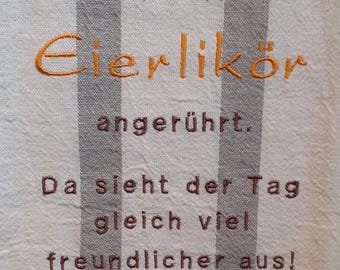 Embroidered tea towel