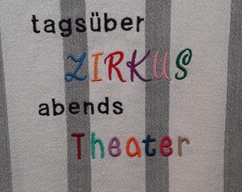 Embroidered tea towel