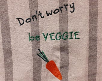 Embroidered tea towel