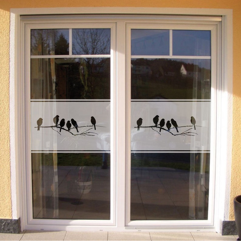 Milchglasfolie Fenster Sichtschutz Vogelzweig Etsy