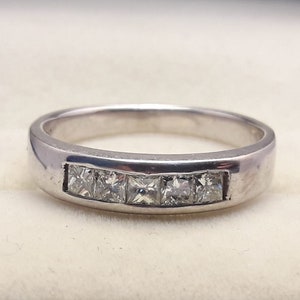 9K gold Diamond Ring,Princess Cut Diamond Band,Diamond Engagement Band/Ring, Bridal ring,women gift ring