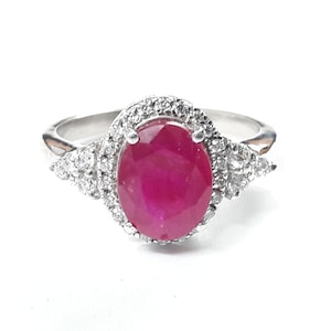 Ruby Ring, 925 Sterling Silver ,Natural ruby ring,silver ring,Gemstone Ring,Engagement Ring,women ring ,engagement ring,oval shape ruby ring
