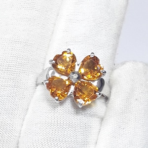 Natural citrine Ring,silver ring,