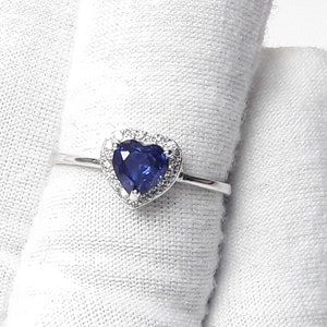 Heart shape Sapphire ring,925 sterling silver ring, engagement ring, wedding ring,love ring,gift for her,luxury ring,cocktail ring,
