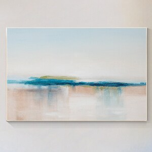 Blue Beige Abstract Seascape Ocean Painting Textured Wall Art Modern Wall Art Large Wall art Framed Wall Art Paintings On Canvas