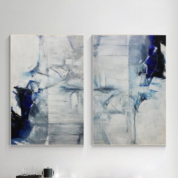 Navy Gray Wall Art Etsy