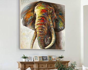 Framed painting Original Animal art Elephant decor acrylic Painting On Canvas Large painting wall Pictures home Decor cuadros abstractos