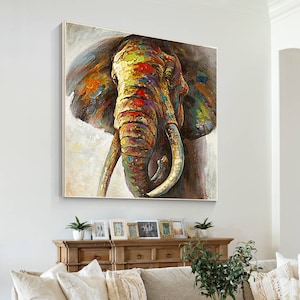 Framed painting Original Animal art Elephant decor acrylic Painting On Canvas Large painting wall Pictures home Decor cuadros abstractos
