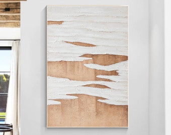Strukturierte Erdton Malerei: Minimalistische abstrakte Leinwand Kunst