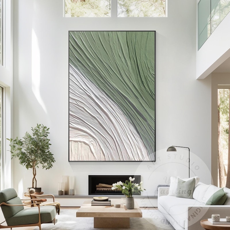Green Gray Wall Art Etsy