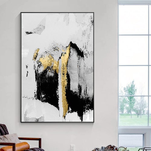 Huge Gold Abstract Painting Modern Decor Painting Gold Canvas - Etsy