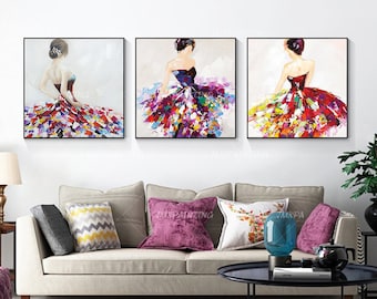 Framed wall art Original art beautiful Ballet girl Paintings On Canvas Dancer abstract art home decor Large Wall pictures cuadros abstractos