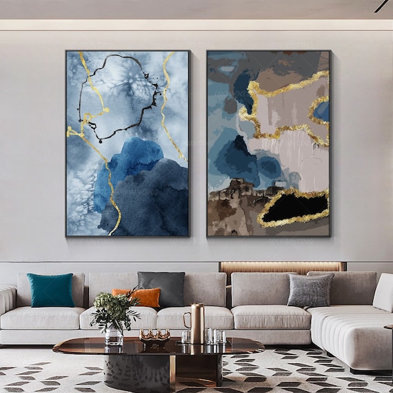 Large Wall Art Paintings For Sale, Original Artwork On Canvas, Extremely  Modern Luxury Decor - Beauty in Blue 2