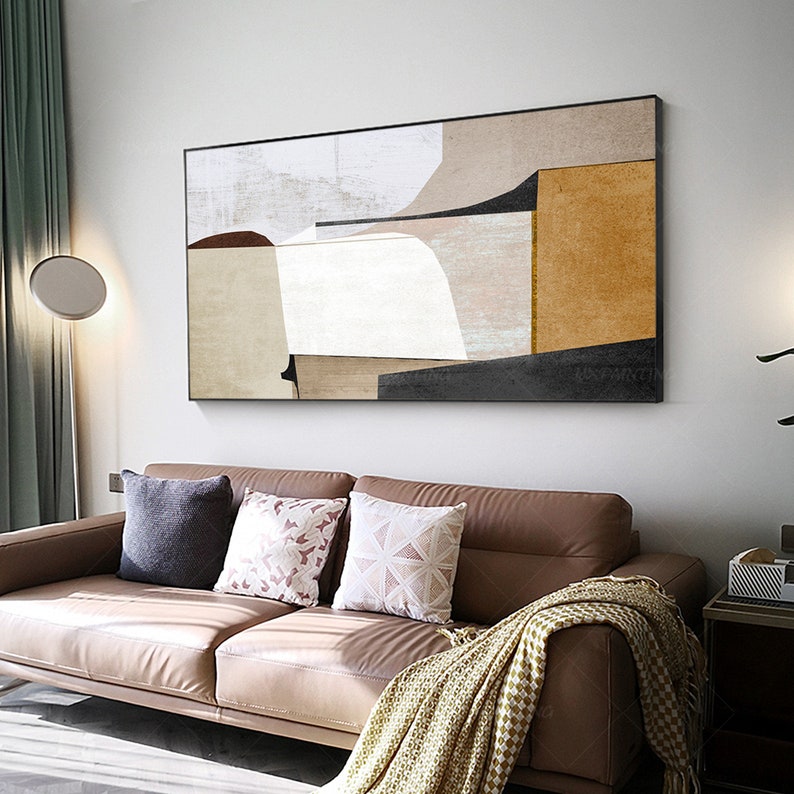 Large Abstract Geometric Canvas Print: Modern Framed Wall Art (digital ...