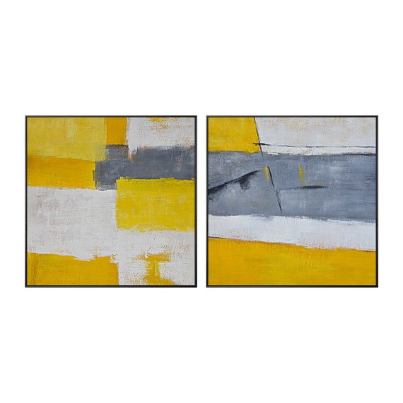 抽象画 イエロー 壁掛けダークグレー フレーム付き　約77×93×3㎝ 抽象画 イエロー 壁掛けダークグレー フレーム付き 約77×93×3㎝