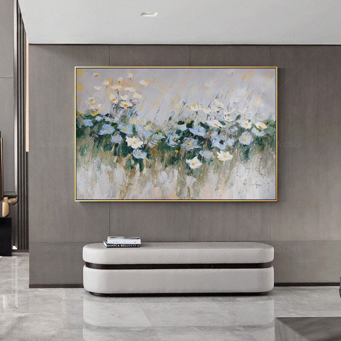 Framed Paintings On Canvas original art flower painting white Etsy