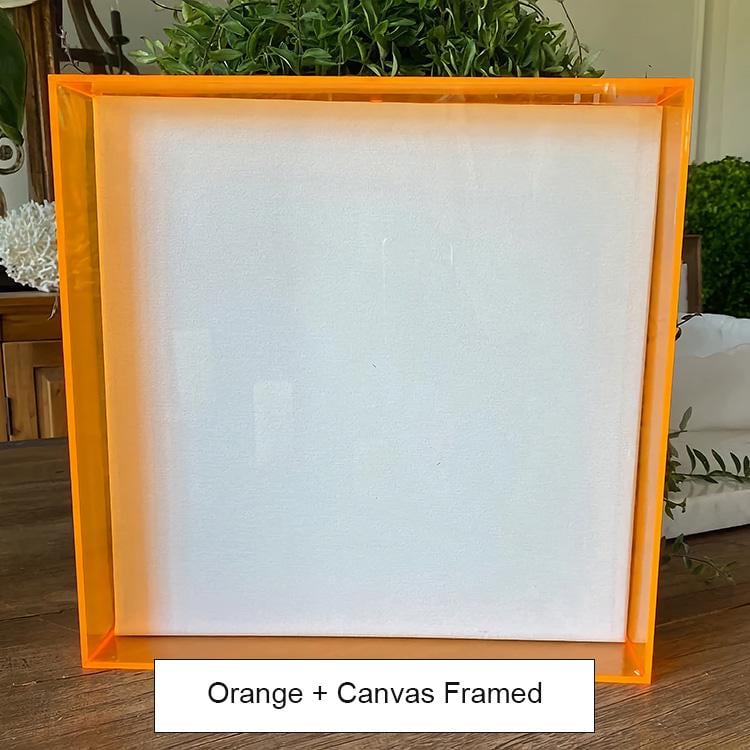 Colorful Frame Box for Art, With Blank Stretched Canvas, Orange Blue ...