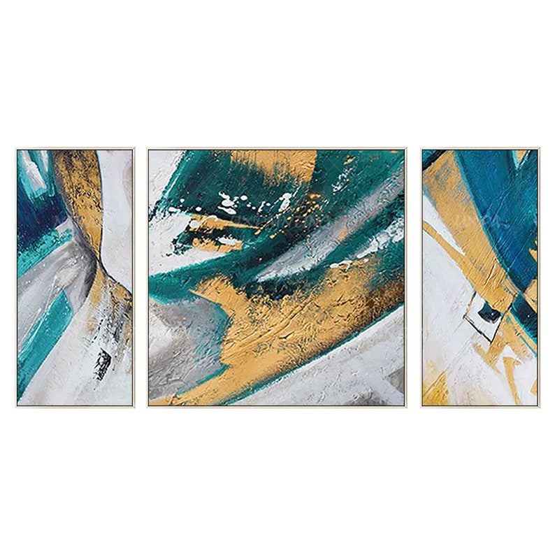 Framed Wall Art Blue Art Abstract Acrylic Paintings on Canvas Etsy