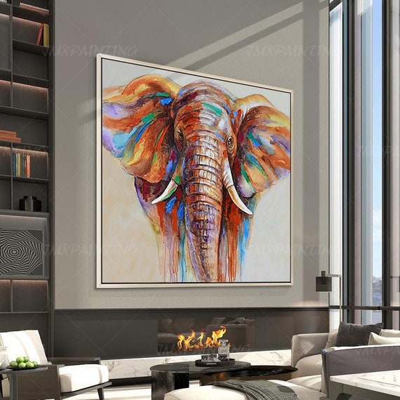 NEW CANVAS MULTI WALL ART PICTURE ELEPHANTS PRINT 40x40CM 