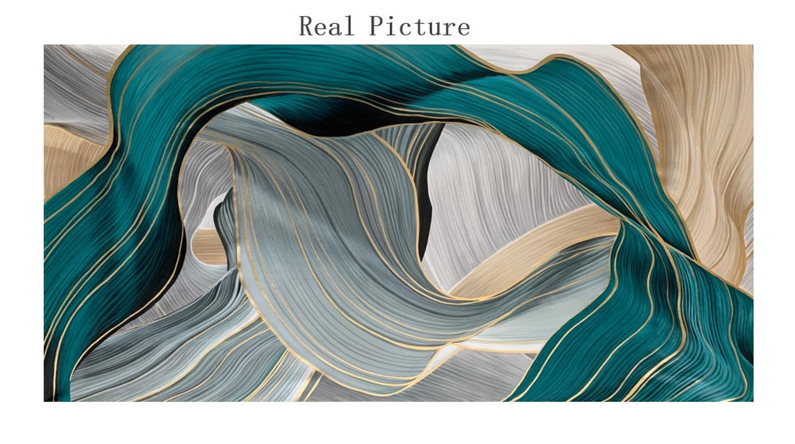 Teal Gold Turquoise Framed Wall Artoriginal Painting on Etsy