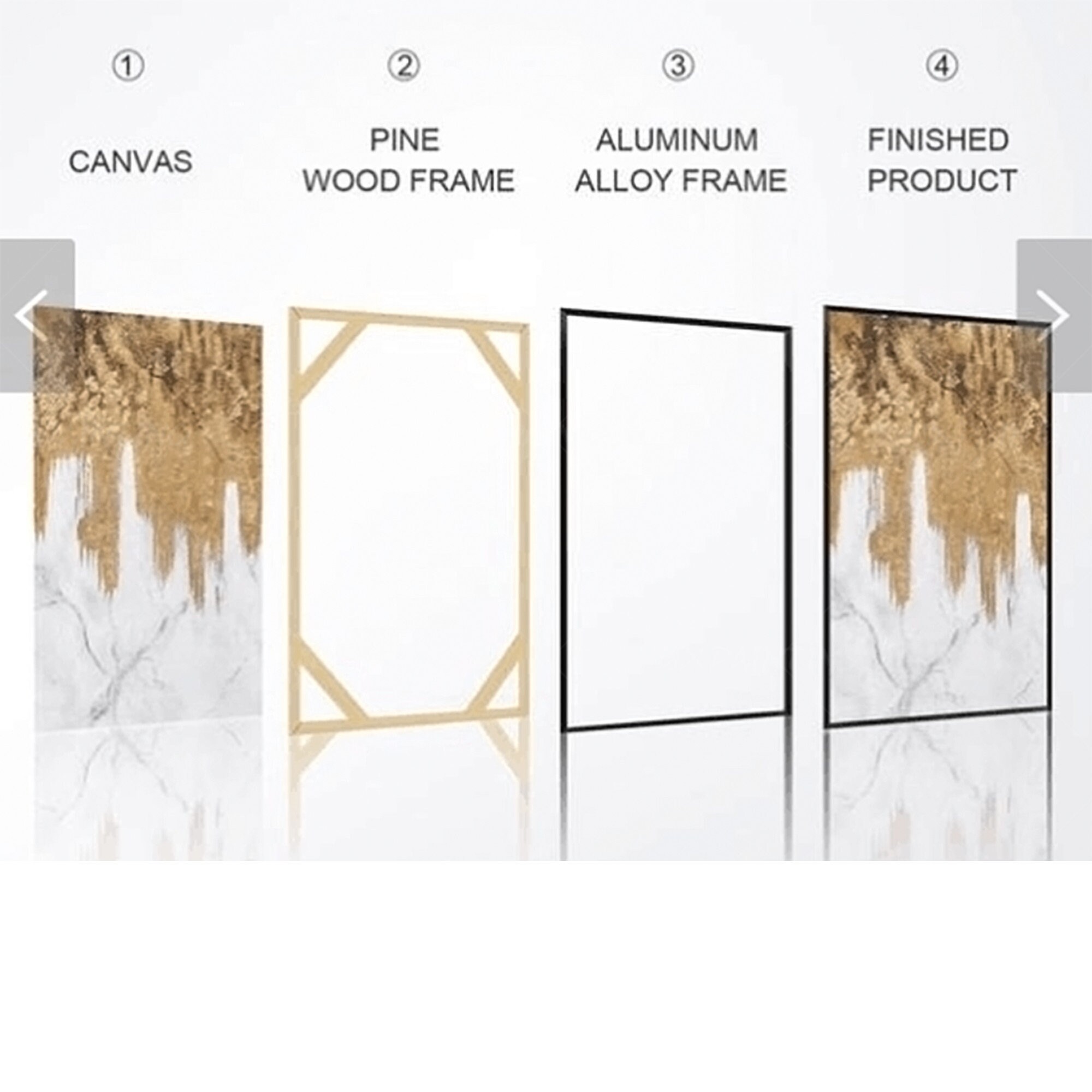 Frame Wall Art Gold art painting on canvas original Abstract Etsy