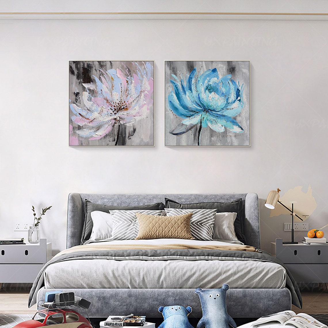 Framed Wall Art Printable Wall Art Set of 2 Wall Art Abstract Etsy