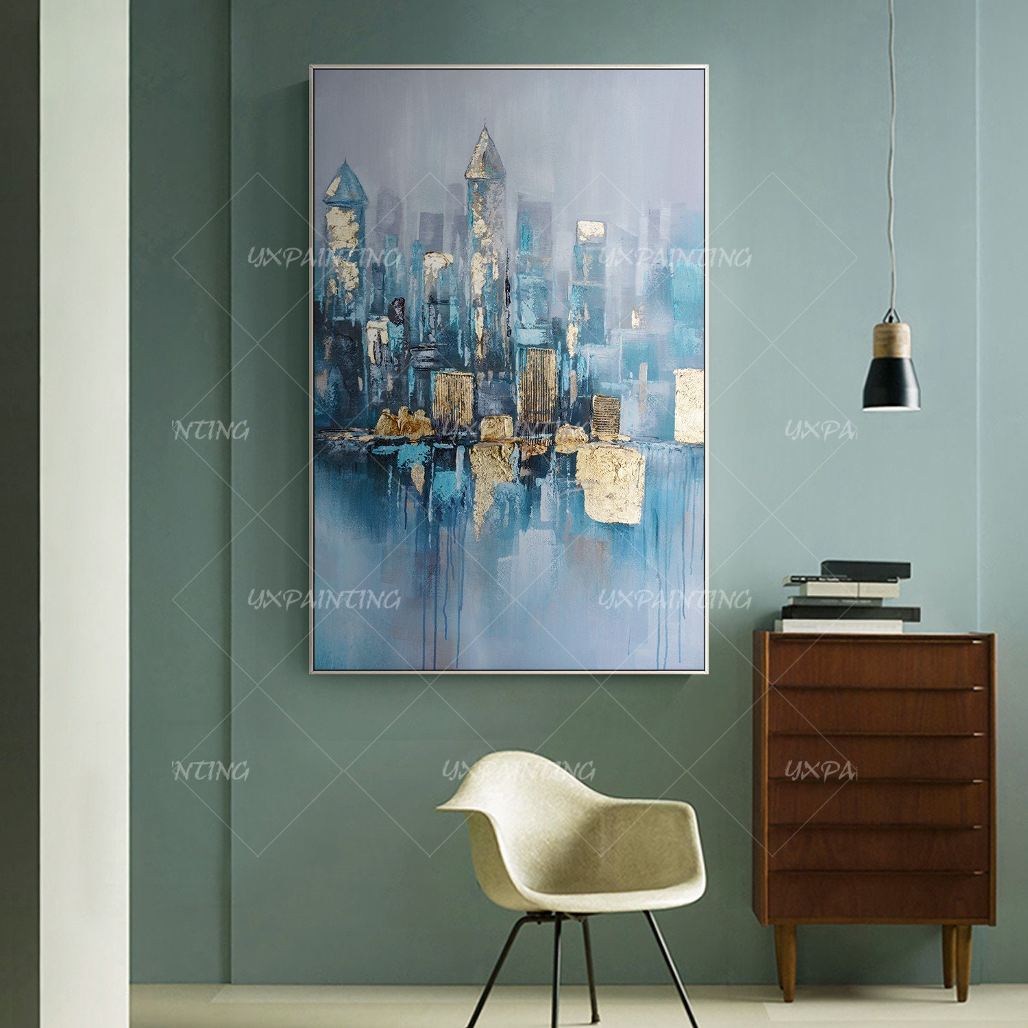 アクリル画〈金粉、金箔〉F50号題名「translucent」