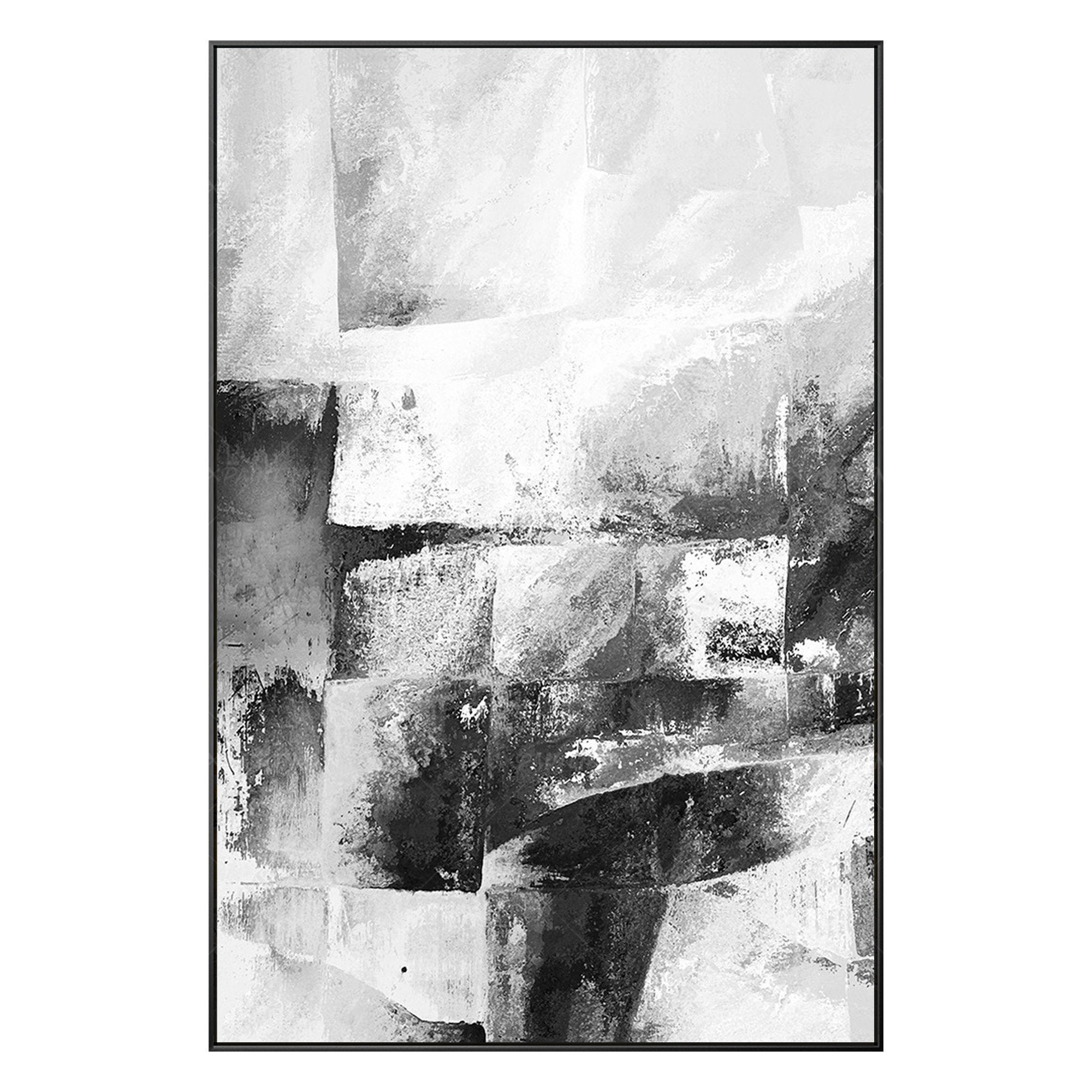 Framed Painting Black Paintings on Canvas Original Art Extra Etsy