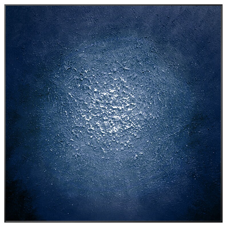 Navy Blue Abstract Txtured Painting on Canvas Square Navy Etsy