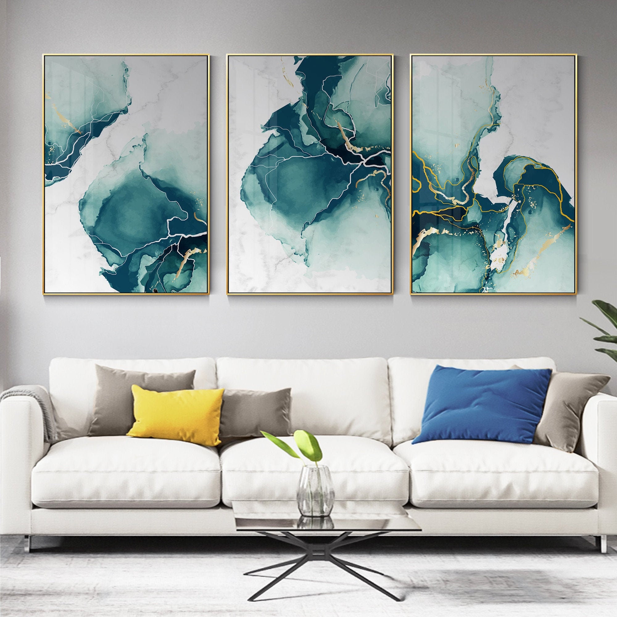Water color Framed painting printable wall art Abstract print Etsy