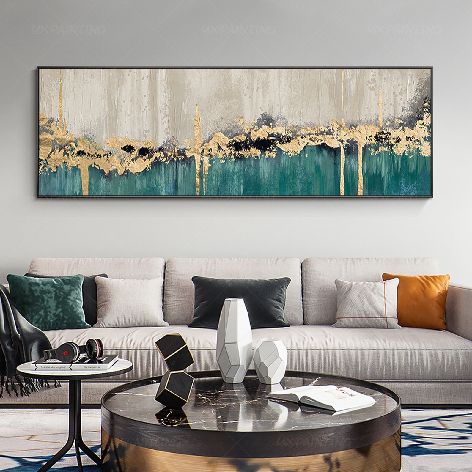 Frame Wall Art Gold art painting on canvas original Abstract Etsy