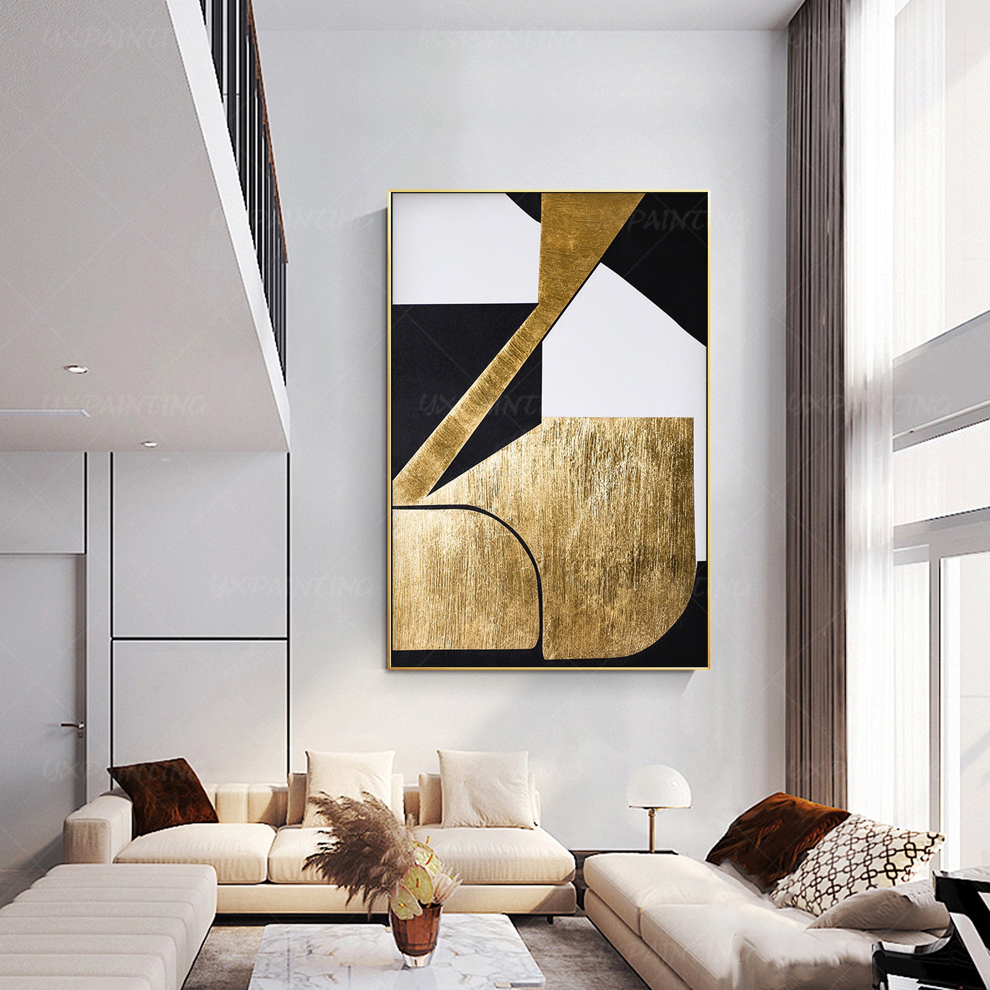 QUADRI MODERNI ASTRATTI cm.100x50 Arredamento Arredo Casa Arte Stampa