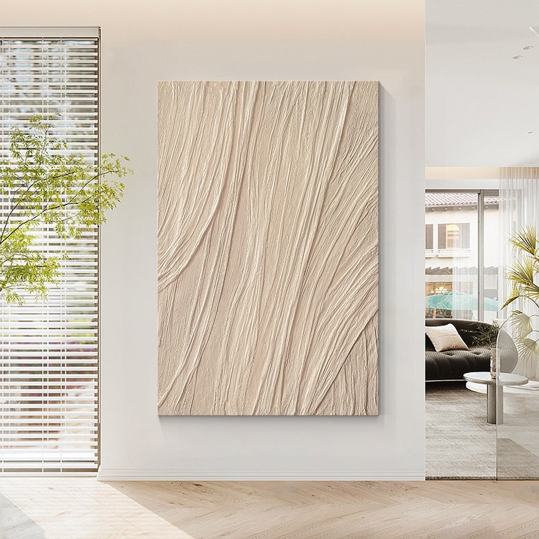 Beige Wabi Sabi Texture Painting: Minimalist Framed Canvas Wall Art - Etsy