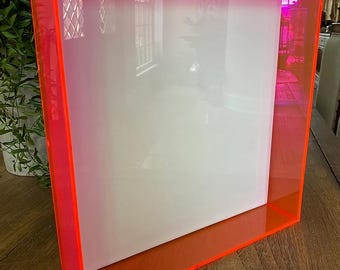 Colorful Frame Box For Art, with Blank Stretched Canvas, Orange Blue Green Pink Transparent Frame Box, Custom Frame Box, Acrylic Case Cover