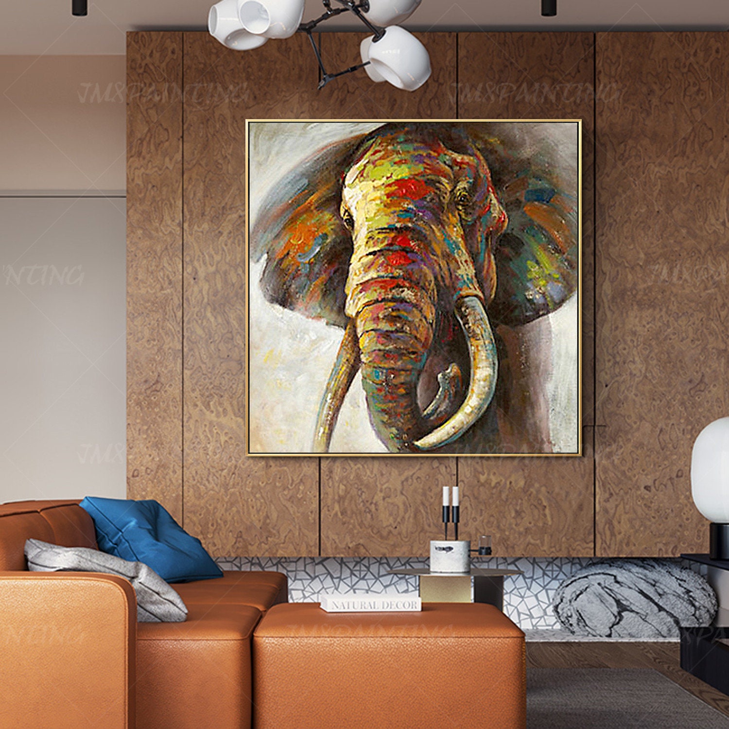 Canvas Wall Art Print Photo Home Decor Poster Painting Elephant Animals Brown 