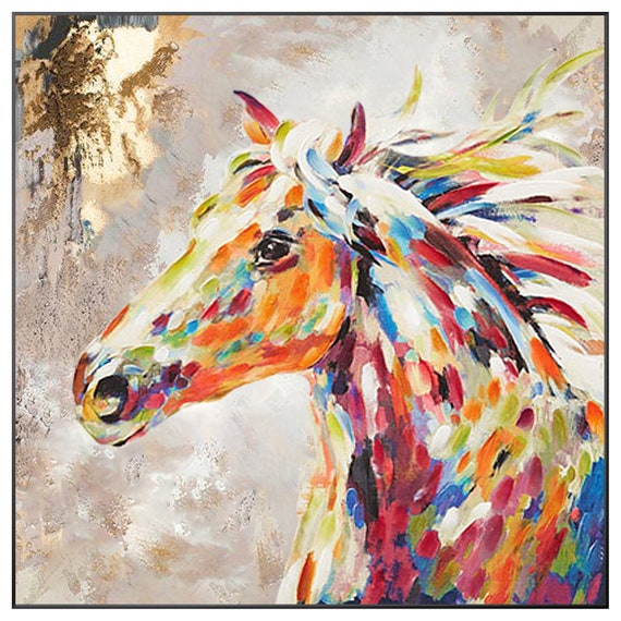 風景画壁掛けアート油彩画アクリル画原画馬絵画モダンアート