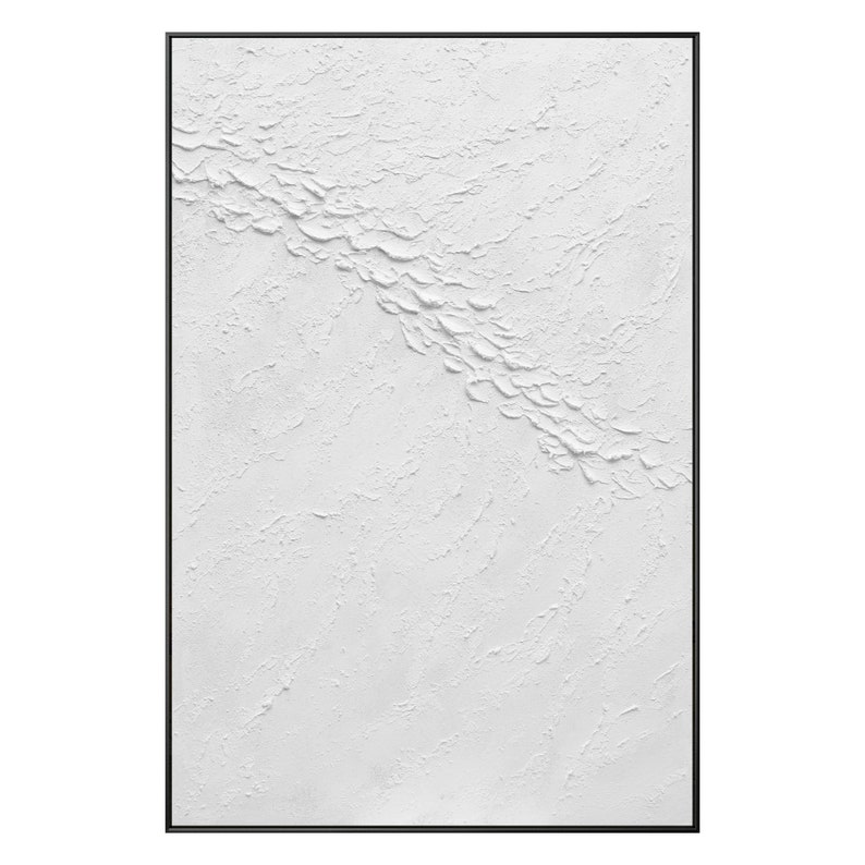 Pure White 3D Texture Wall Art Original Painting on Canvas Etsy