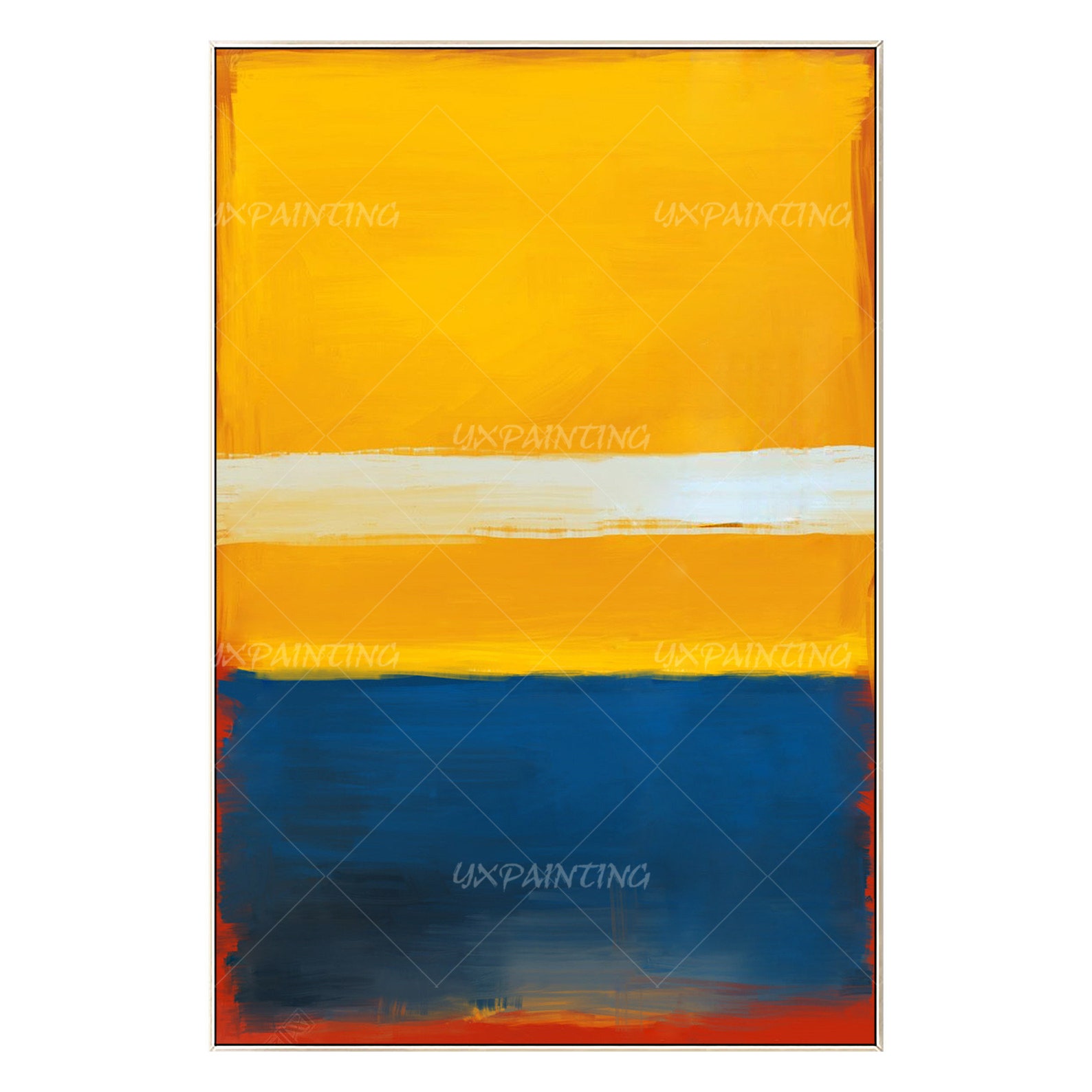 Mustard yellow painting navy blue Abstract prints On Canvas Etsy