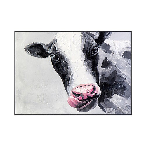 Animal original acrylic cow Painting shops On Canvas Farm animal home Decor black and white Wall art Dinning Room Decor cuadros abstractos